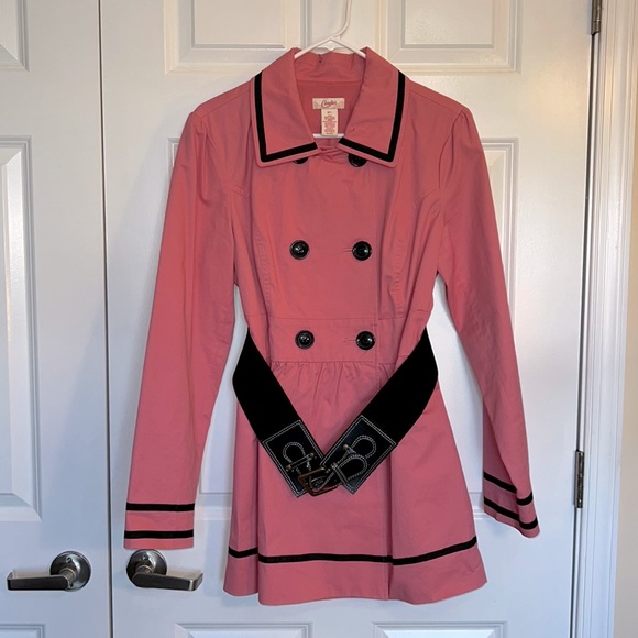Candie's Jackets & Blazers - 💕 SUPER CUTE Candies pink trench coat with black belt Size XL worn twice